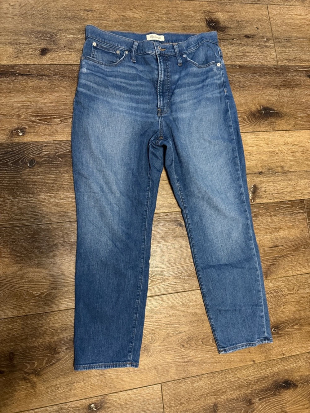 Madewell Medium Blue Straight-Leg High-Rise Jeans